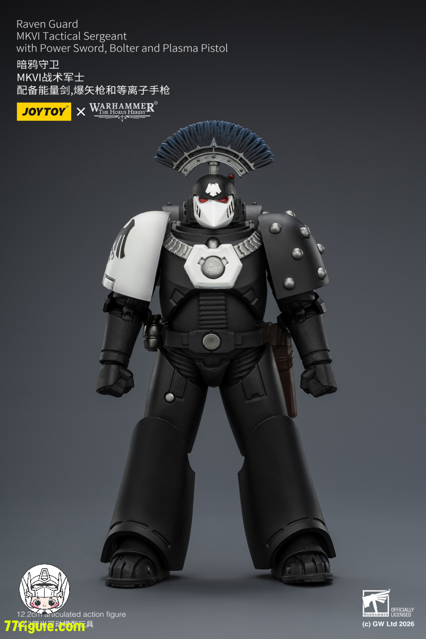 【予約商品】ジョイトイ JoyToy Source 1/18『ウォーハンマー ホルスの異端』レイヴンガード MKVI タクティカル サージェント パワーソード ボルター プラズマピストル付き 塗装済み可動フィギュア
