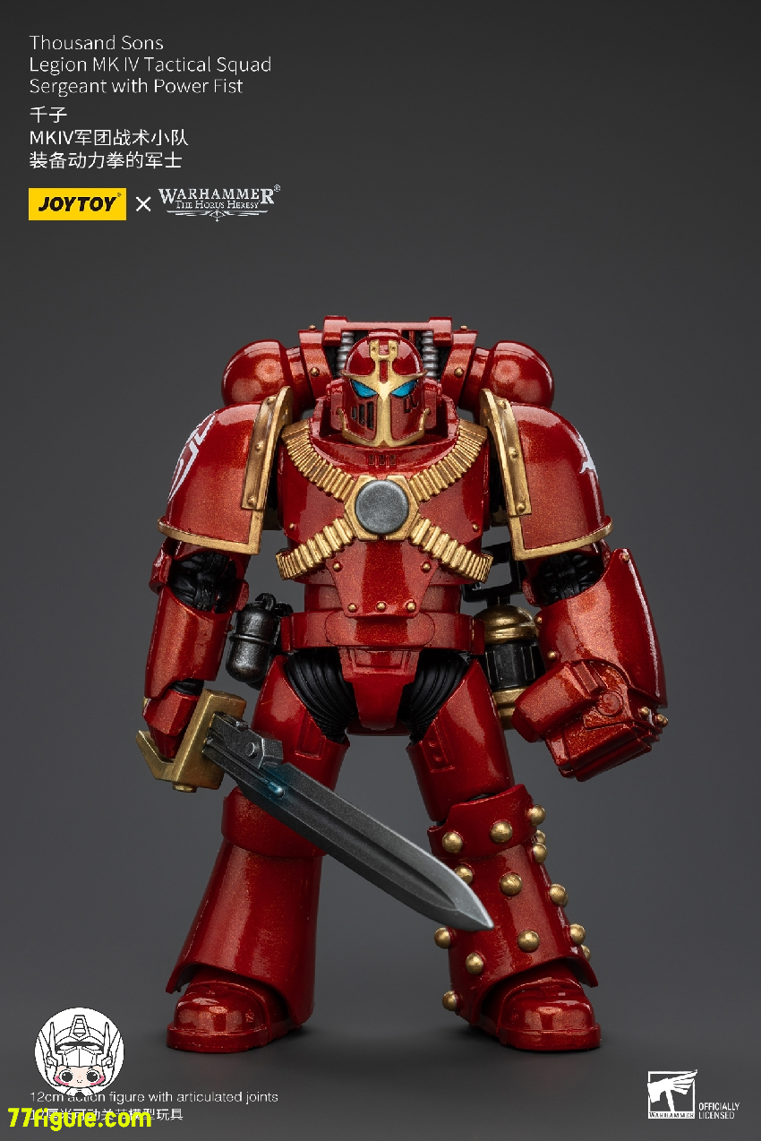 【品切れ】ジョイトイ JoyToy Source 1/18 『ウォーハンマー ホルスの異端』千子 レギオン MK IV 戦術部隊 軍曹 パワーフィスト付き 塗装済み可動フィギュア