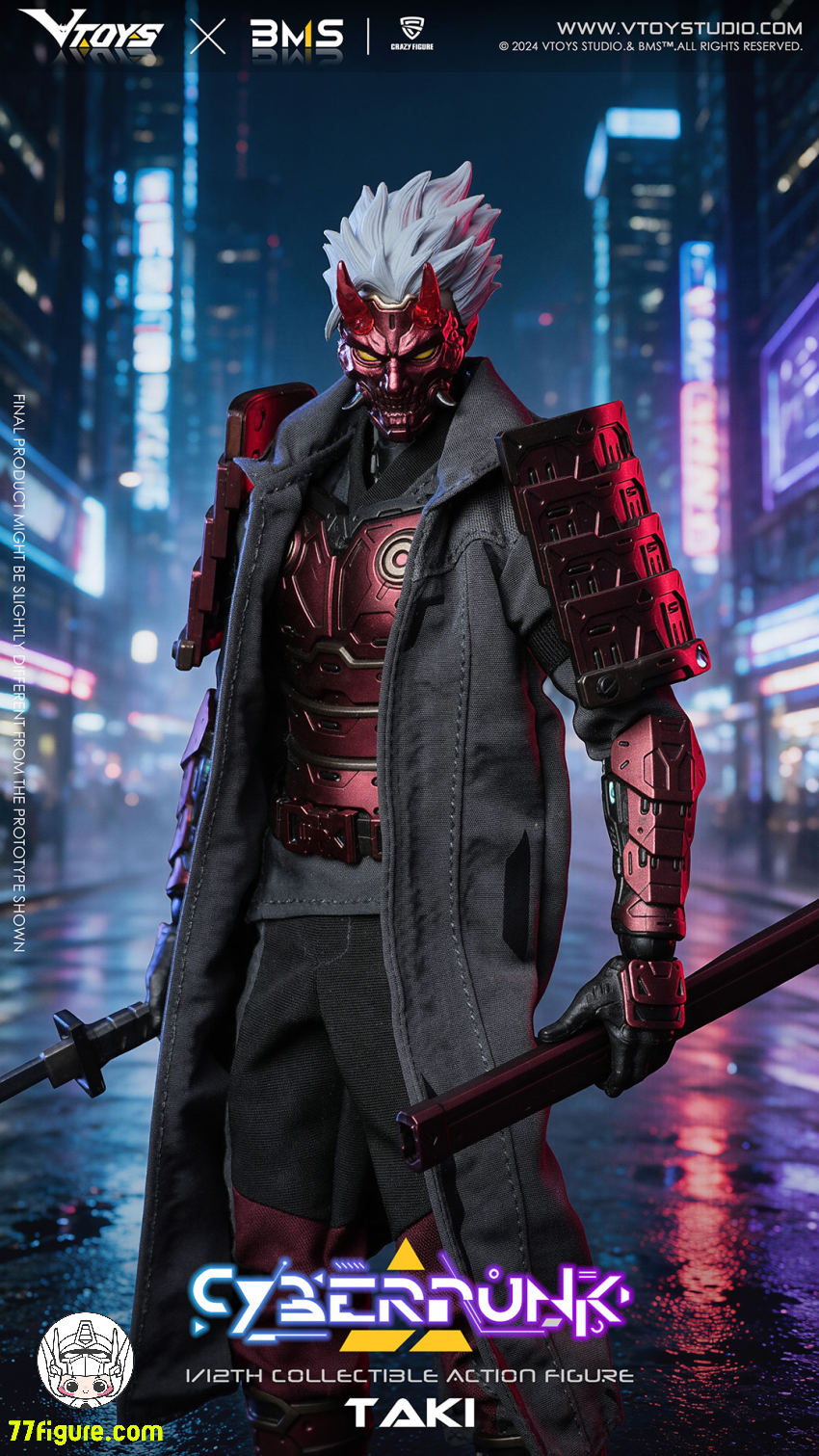 【予約商品】VToys 1/12 VSD012 BMS CF サイバーパンク 武士 紅刃の夜明け WF限定版 塗装済み可動フィギュア