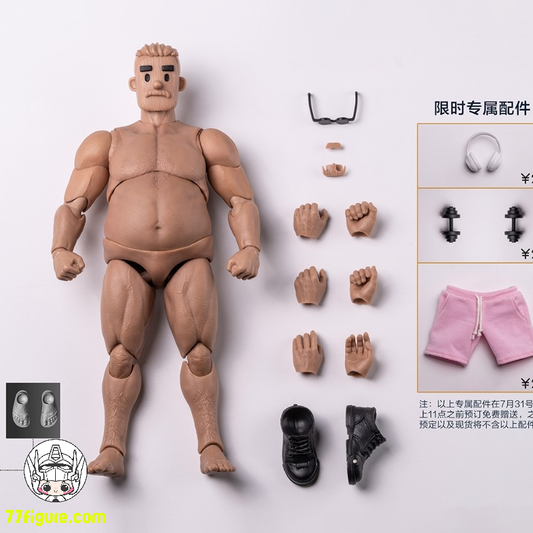 【予約商品】Nottaa Collection 1/12 中年スクエアヘッドマン ネックボディ分割式Ver. 塗装済み可動フィギュア