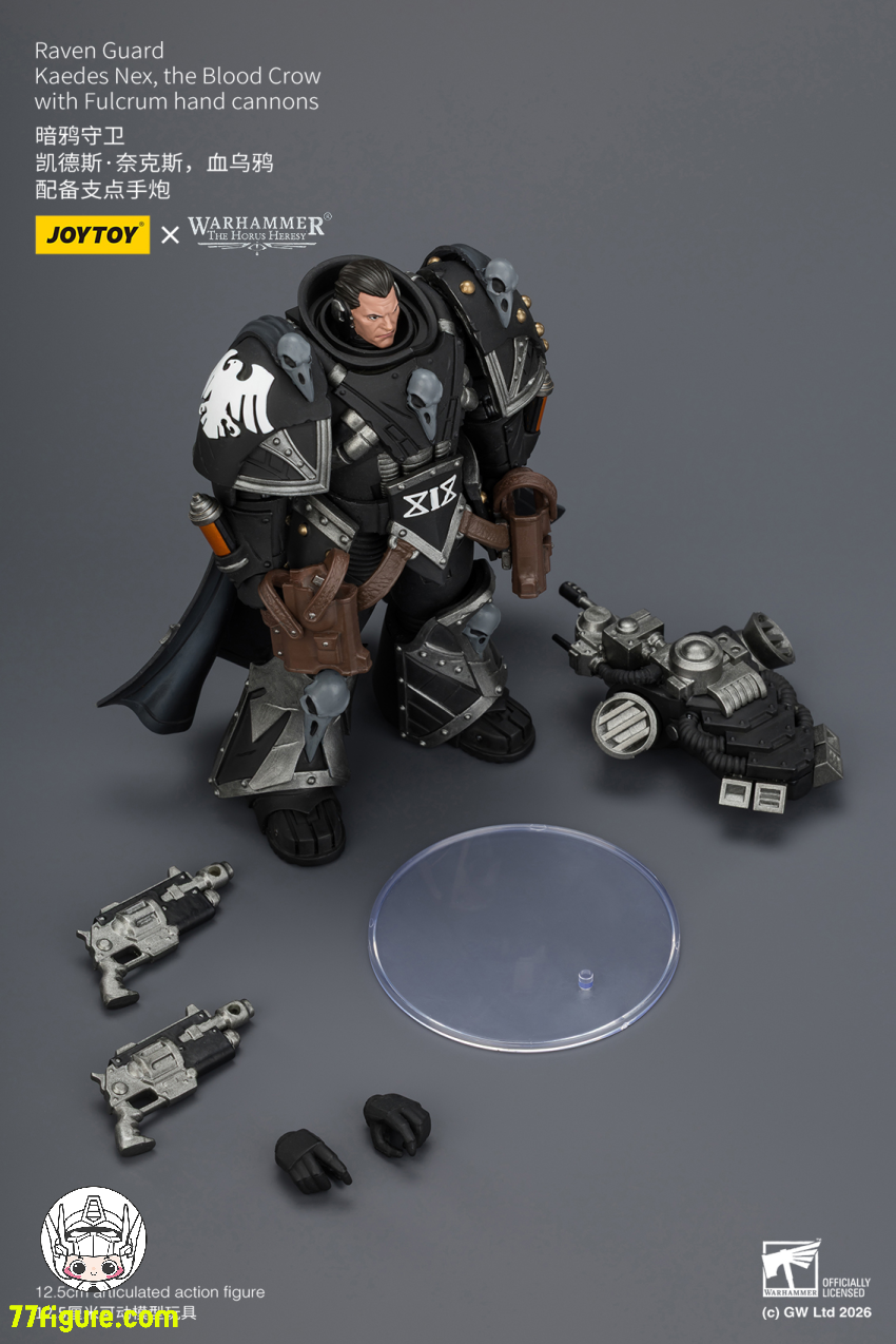 ジョイトイ JoyToy Source 1/18『ウォーハンマー ホルスの異端』レイヴン・ガード カエデス・ネクス、ブラッド・クロウ フルクラム・ハンドキャノン付き 塗装済み可動フィギュア