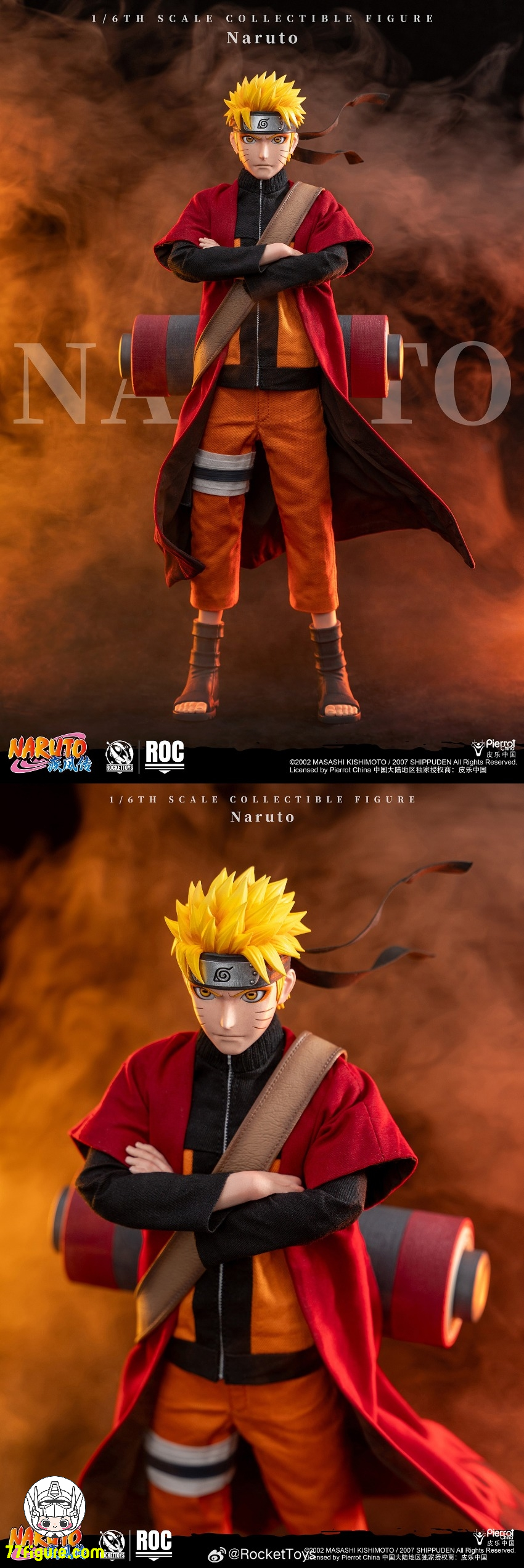 【予約商品】Rocket Toys 1/6 公式公認 『NARUTO -ナルト-』うずまき ナルト 仙人モード &  オプションパーツセット 塗装済み可動フィギュア