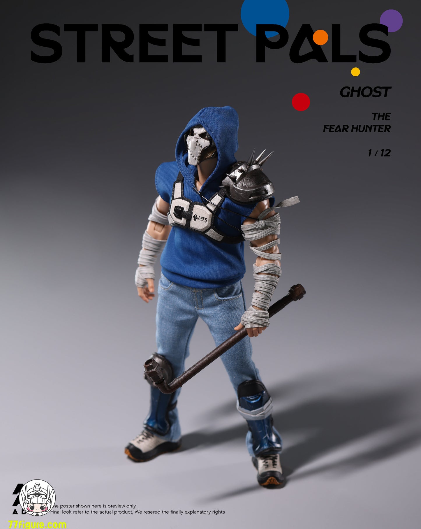 【予約商品】ADAM 1/12 ADS-001 Street Pals ゴースト・ザ・フィアハンター 塗装済み可動フィギュア