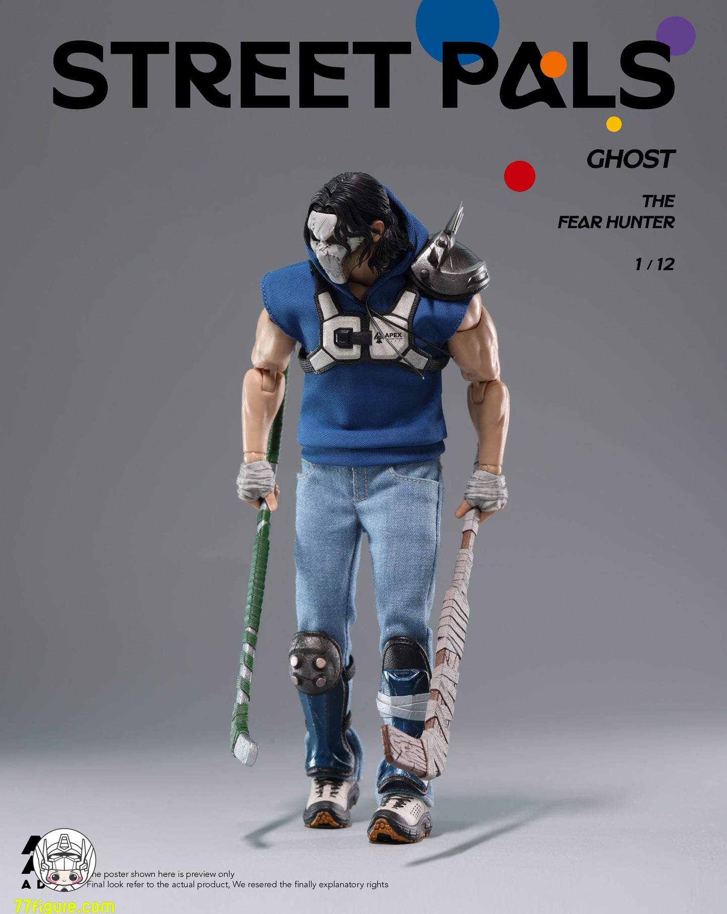 【予約商品】ADAM 1/12 ADS-001 Street Pals ゴースト・ザ・フィアハンター 塗装済み可動フィギュア