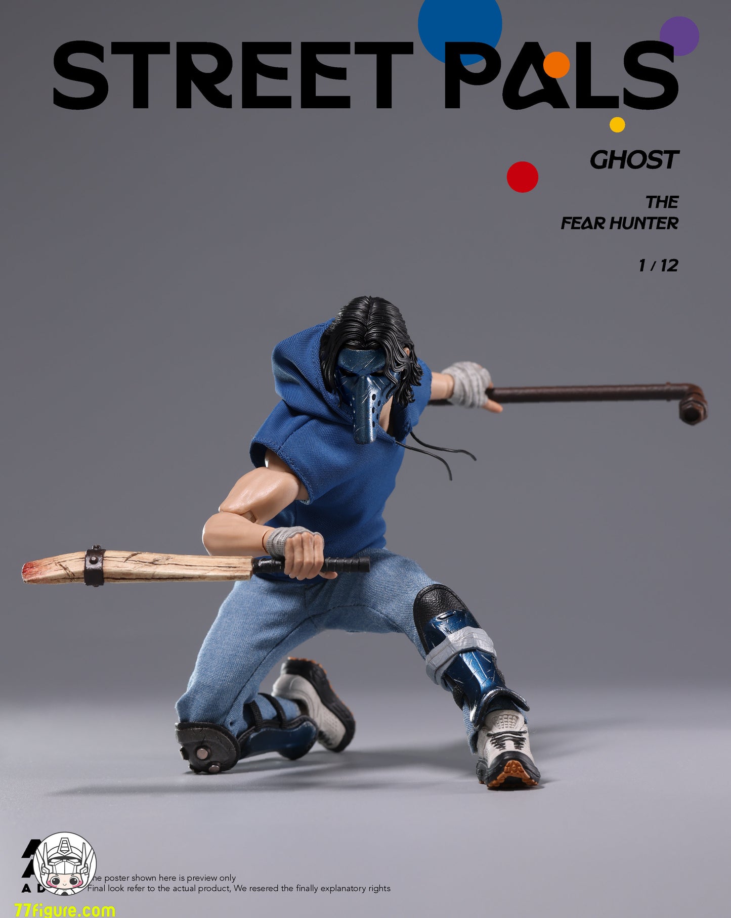 【予約商品】ADAM 1/12 ADS-001 Street Pals ゴースト・ザ・フィアハンター 塗装済み可動フィギュア