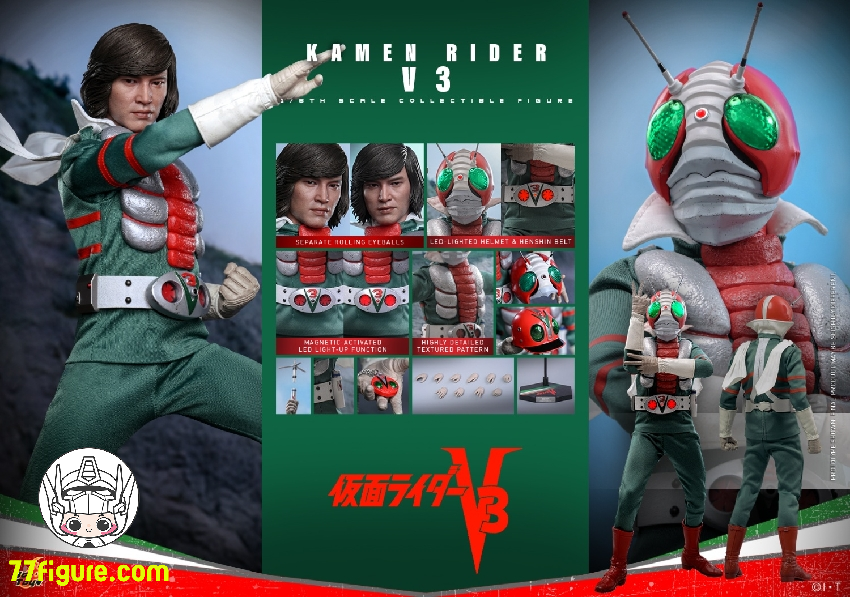 【予約商品】HotToys 1/6 TMS162 仮面ライダーV3 風見志郎 双頭造形Ver. 塗装済み可動フィギュア