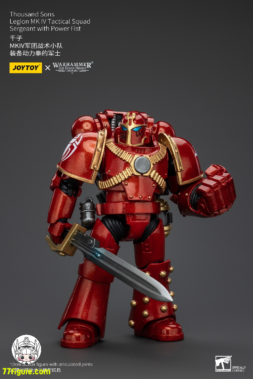 【品切れ】ジョイトイ JoyToy Source 1/18 『ウォーハンマー ホルスの異端』千子 レギオン MK IV 戦術部隊 軍曹 パワーフィスト付き 塗装済み可動フィギュア