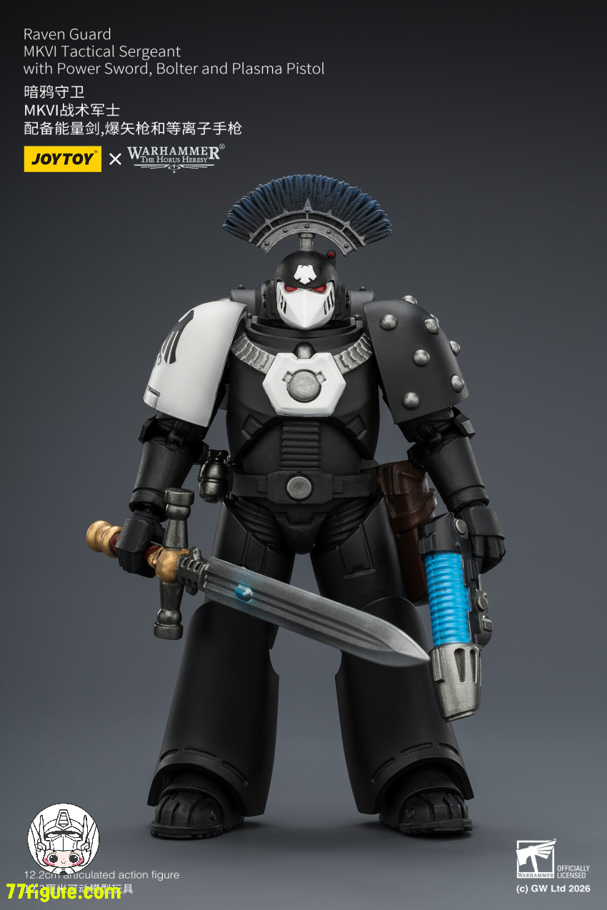 【予約商品】ジョイトイ JoyToy Source 1/18『ウォーハンマー ホルスの異端』レイヴンガード MKVI タクティカル サージェント パワーソード ボルター プラズマピストル付き 塗装済み可動フィギュア