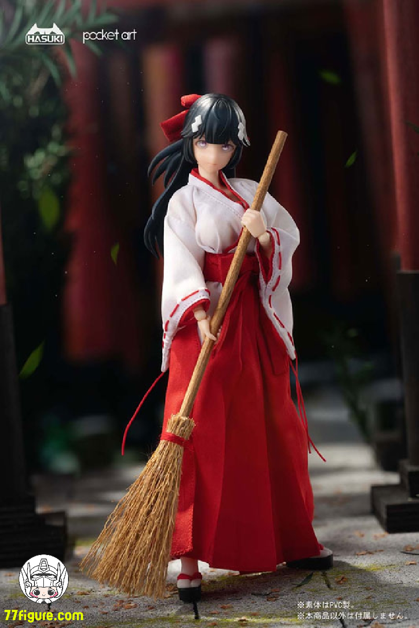 HASUKI 1/12 PA005 「Pocket Art」退魔巫女 ツバキ 塗装済み可動 HASUKI 1/12 PA005 「Pocket Art」退魔巫女 ツバキ 塗装済み可動