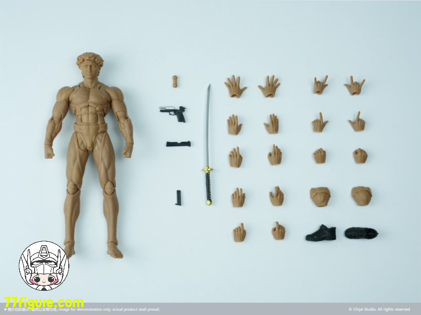 Chiye Studio 1/12 David 可動男性素体 ブラウンVer. 塗装済み可動フィギュア