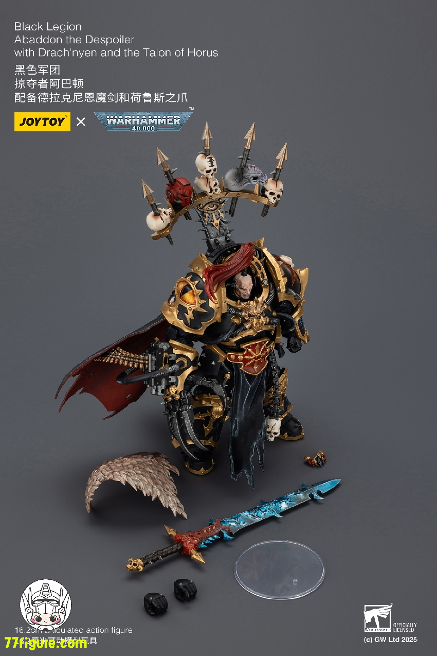 【予約商品】ジョイトイ JoyToy Source 1/18 『ウォーハンマー40K』ブラック・レギオン アバドン・ザ・デスポイラー ドラクニエンとホルスの爪付き 塗装済み可動フィギュア