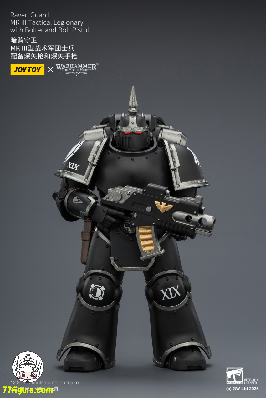 【予約商品】ジョイトイ JoyToy Source 1/18『ウォーハンマー ホルスの異端』レイヴンガード MK III タクティカル レジオナリー ボルトガンとボルトピストル付き 塗装済み可動フィギュア