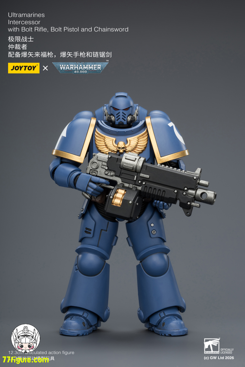 【予約商品】ジョイトイ JoyToy Source 1/18 『ウォーハンマー40K』ウルトラマリーンズ インターセッサー ボルトライフル ボルトピストル チェーンソード付き 塗装済み可動フィギュア