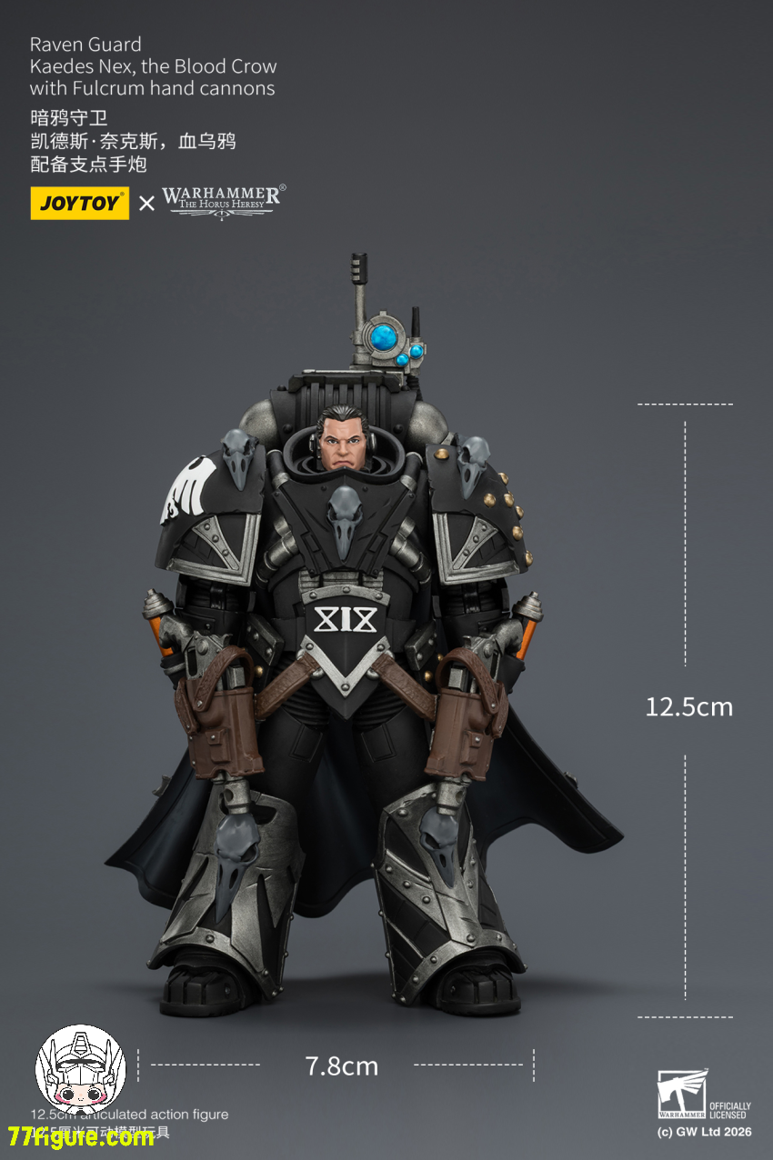 ジョイトイ JoyToy Source 1/18『ウォーハンマー ホルスの異端』レイヴン・ガード カエデス・ネクス、ブラッド・クロウ フルクラム・ハンドキャノン付き 塗装済み可動フィギュア