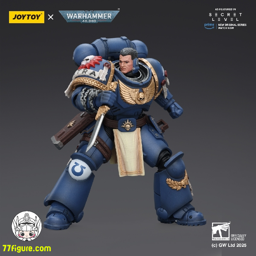 【品切れ】ジョイトイ JoyToy Source 1/18 『ウォーハンマー40K』ウルトラマリーンズ タイタス ローレルズ オブ ヴィクトリー付き 塗装済み可動フィギュア