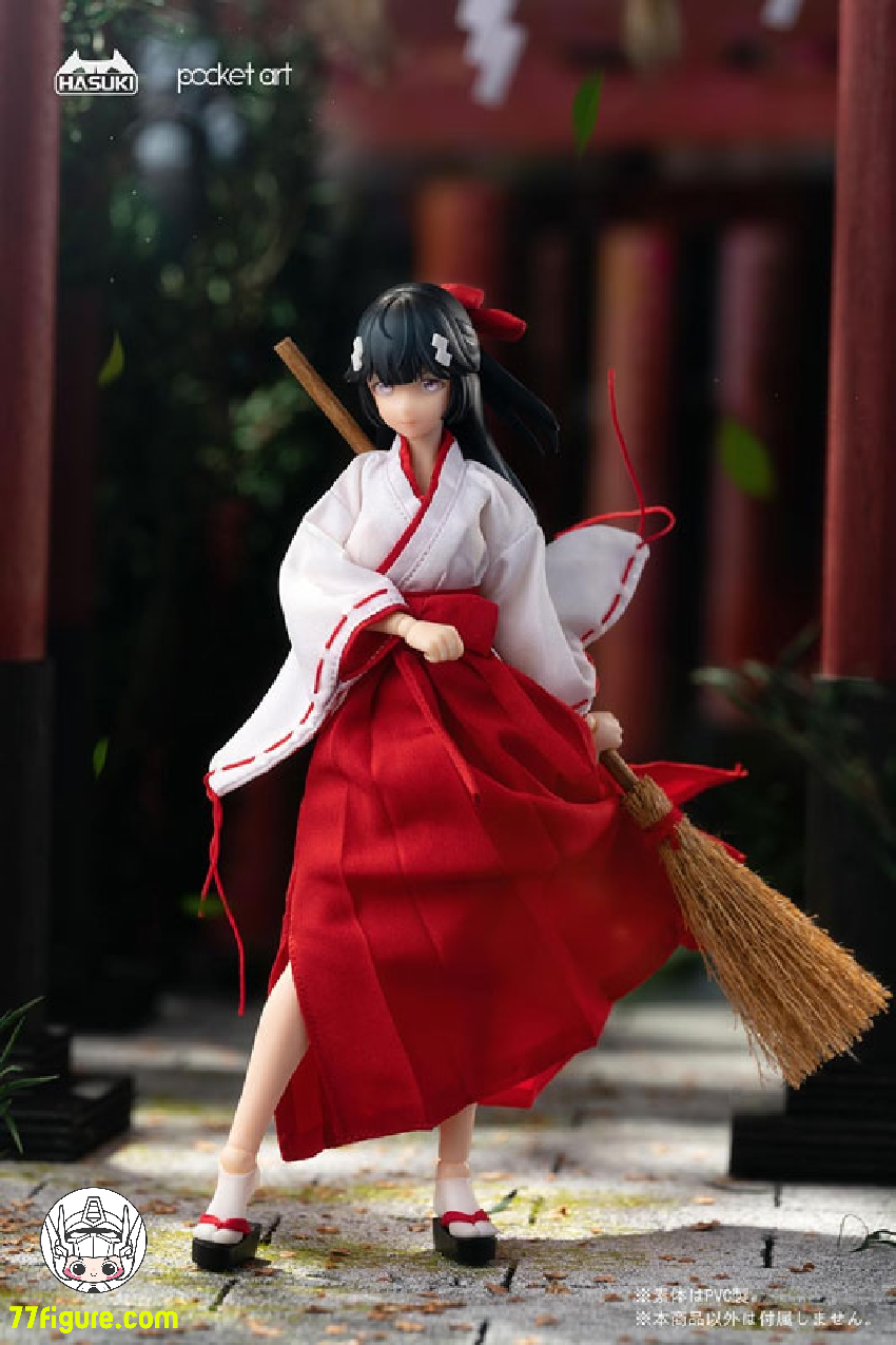 HASUKI 1/12 PA005 「Pocket Art」退魔巫女 ツバキ 塗装済み可動 HASUKI 1/12 PA005 「Pocket Art」退魔巫女 ツバキ 塗装済み可動