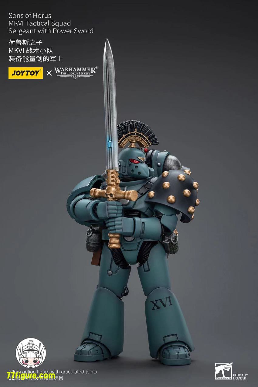 【品切れ】ジョイトイ JoyToy Source 1/18 『ウォーハンマー ホルスの異端』ホルスの息子たち MKVI 戦術分隊軍曹 パワーソード付き 塗装済み可動フィギュア