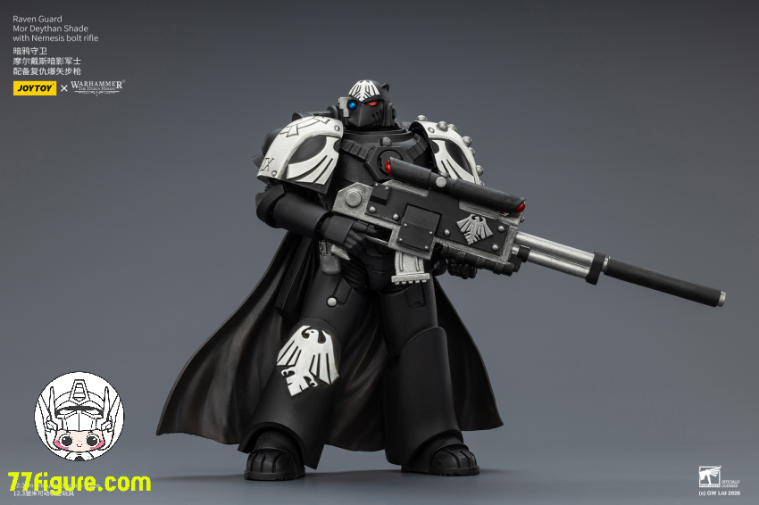 【品切れ】ジョイトイ JoyToy Source 1/18『ウォーハンマー ホルスの異端』レイヴンガード モー デイサン シェード ネメシスボルトライフル付き 塗装済み可動フィギュア