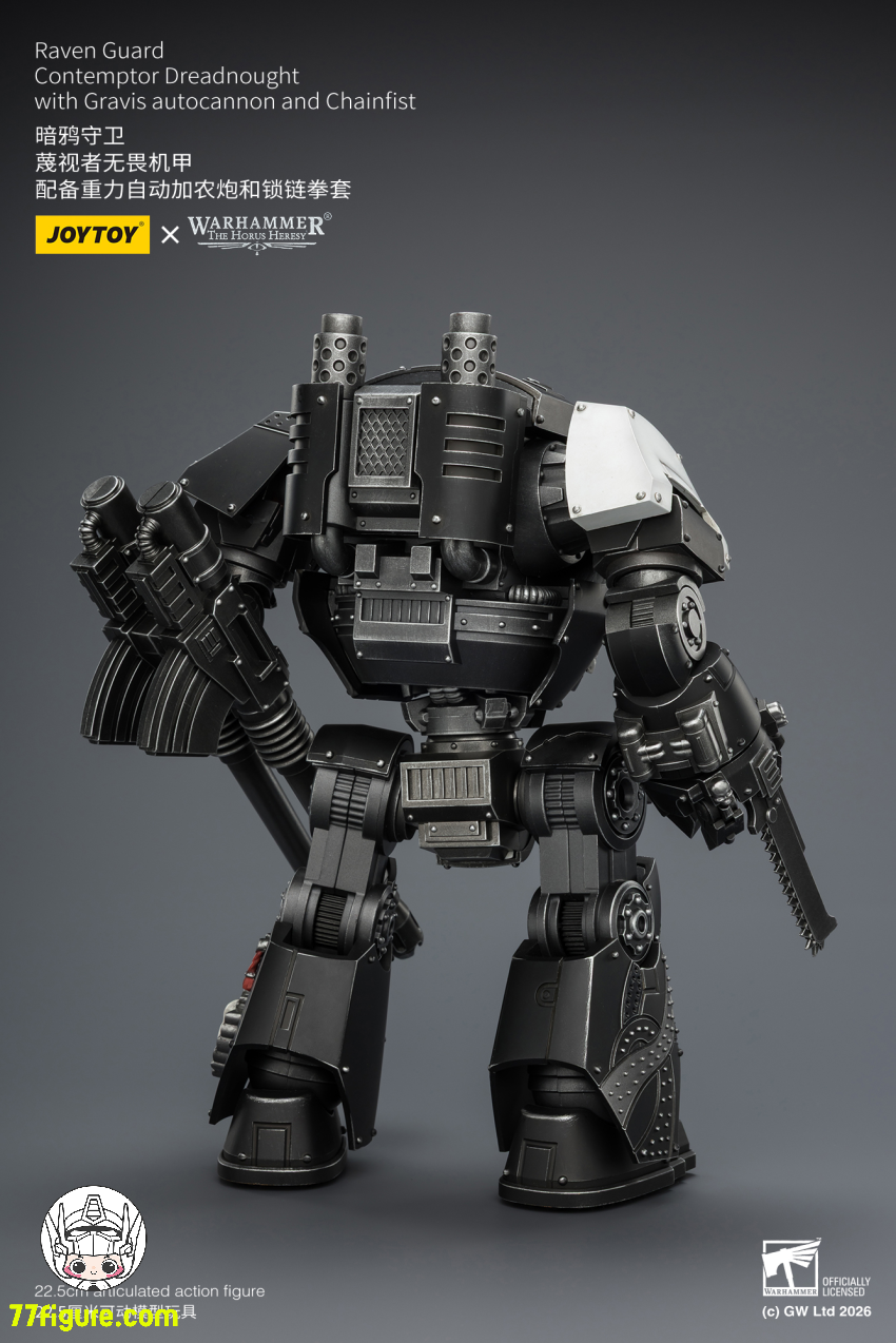 【予約受付終了】ジョイトイ JoyToy Source 1/18『ウォーハンマー ホルスの異端』レイヴンガード コンテンプター ドレッドノート グラヴィス オートキャノンとチェーンフィスト付き 塗装済み可動フィギュア