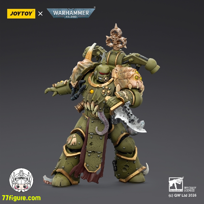 【品切れ】ジョイトイ JoyToy Source 1/18 『ウォーハンマー40K』デスガード プレイグ マリン ブボティック アックスとプレイグ ナイフ付き 塗装済み可動フィギュア