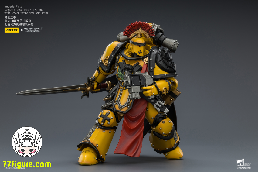 ジョイトイ JoyToy Source 1/18『ウォーハンマー ホルスの異端』インペリアル・フィスト レギオン・プラエトール Mk IIIアーマー パワーソード＆ボルトピストル 塗装済み可動フィギュア