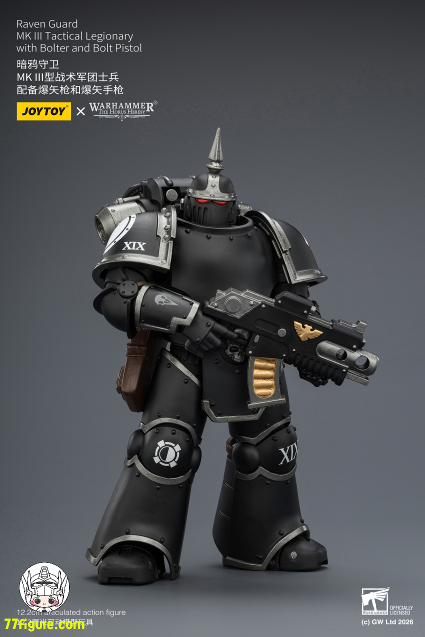 【予約商品】ジョイトイ JoyToy Source 1/18『ウォーハンマー ホルスの異端』レイヴンガード MK III タクティカル レジオナリー ボルトガンとボルトピストル付き 塗装済み可動フィギュア