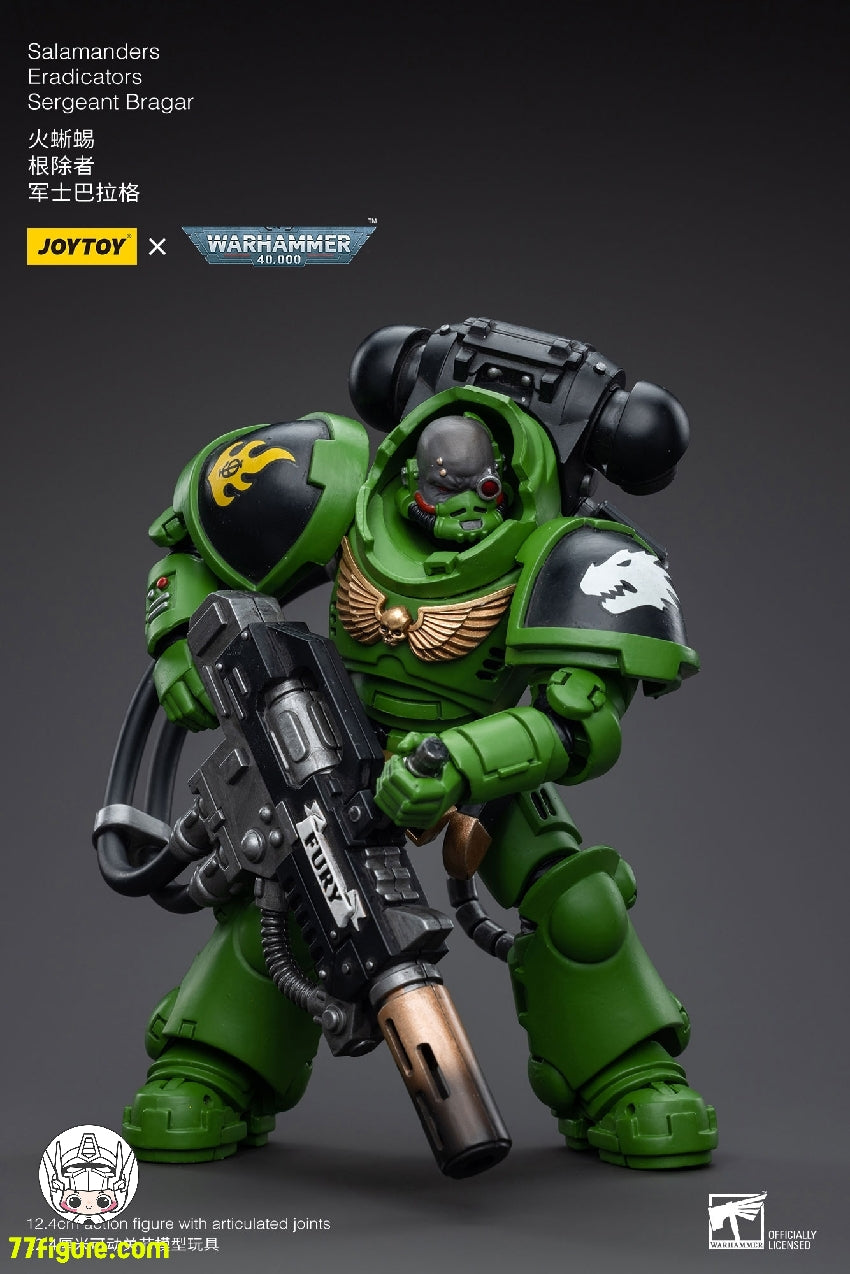 【品切れ】ジョイトイ JoyToy Source 1/18 『ウォーハンマー40K』サラマンダー 根絶者 サージェント・ブラガー 塗装済み可動フィギュア