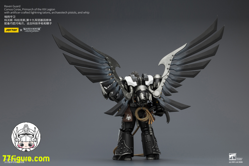【予約商品】ジョイトイ JoyToy Source 1/18『ウォーハンマー ホルスの異端』レイヴンガード 第19軍団のプライマーク コルヴァス コラックス 塗装済み可動フィギュア