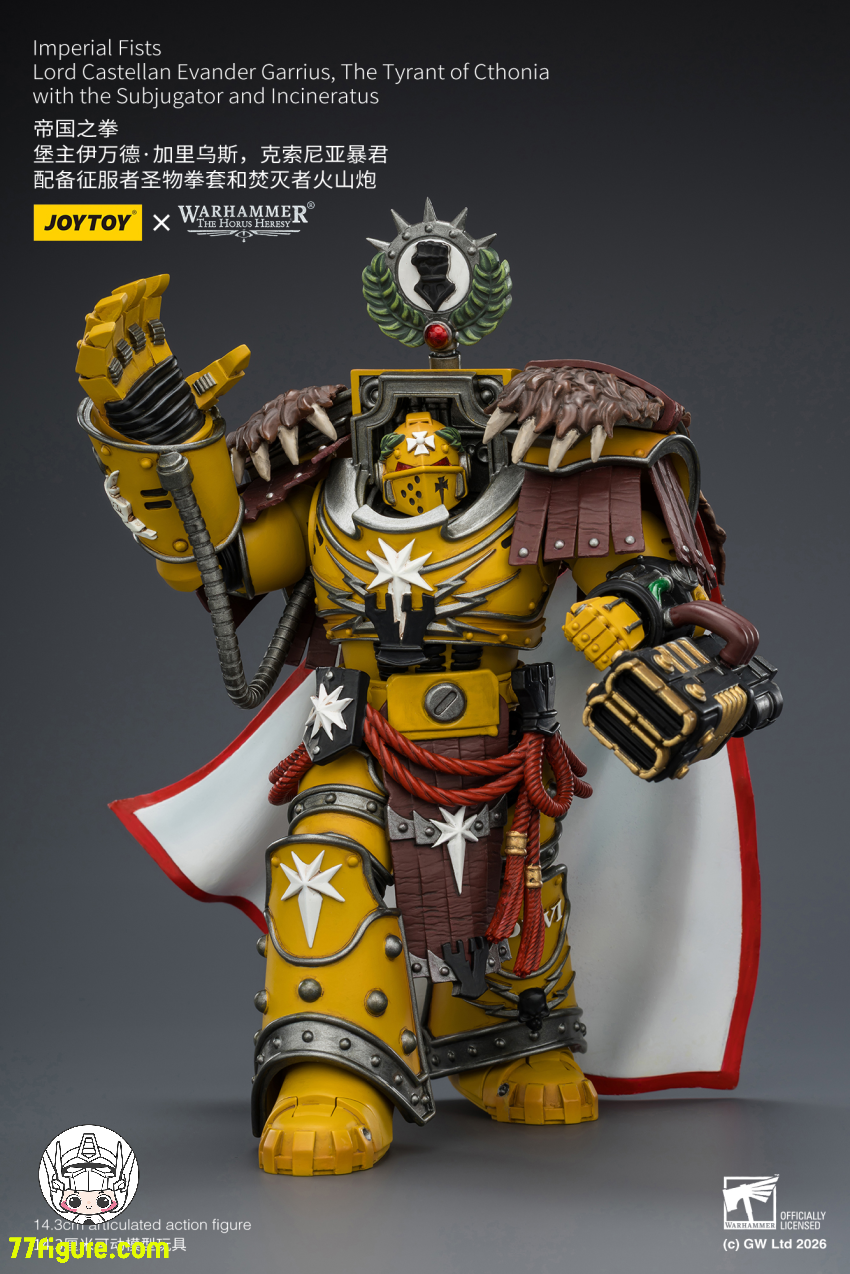 ジョイトイ JoyToy Source 1/18『ウォーハンマー ホルスの異端』インペリアル・フィスト ロード・カステラン エヴァンダー・ガリウス コソニアの暴君 塗装済み可動フィギュア