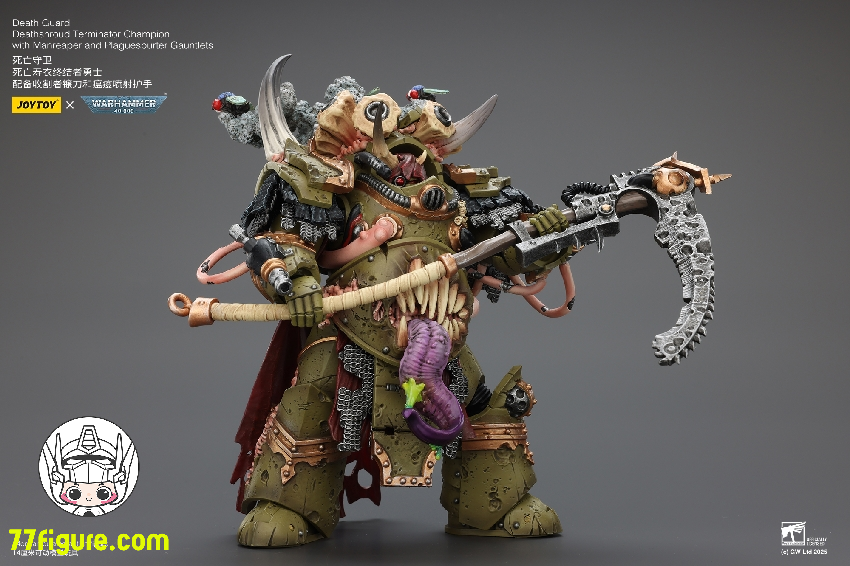 【予約商品】ジョイトイ JoyToy Source 1/18 『ウォーハンマー40K』デスガード デスシュラウド・ターミネーター・チャンピオン マンリーパーとプレイグスパーター・ガントレット付き 塗装済み可動フィギュア
