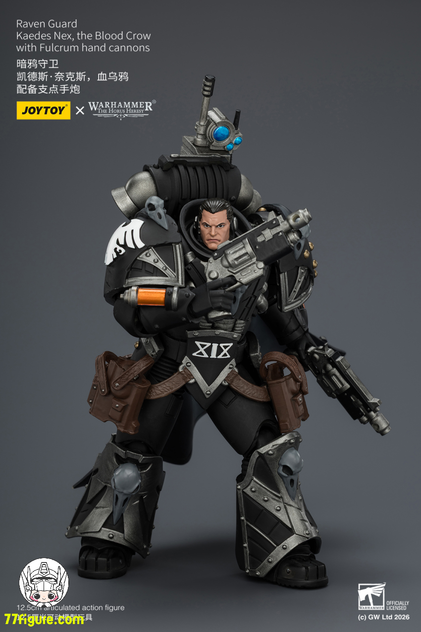 ジョイトイ JoyToy Source 1/18『ウォーハンマー ホルスの異端』レイヴン・ガード カエデス・ネクス、ブラッド・クロウ フルクラム・ハンドキャノン付き 塗装済み可動フィギュア