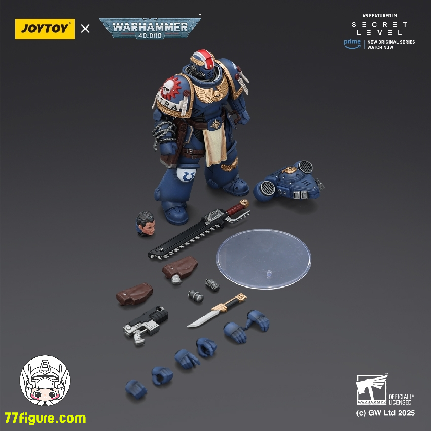 【品切れ】ジョイトイ JoyToy Source 1/18 『ウォーハンマー40K』ウルトラマリーンズ タイタス ローレルズ オブ ヴィクトリー付き 塗装済み可動フィギュア