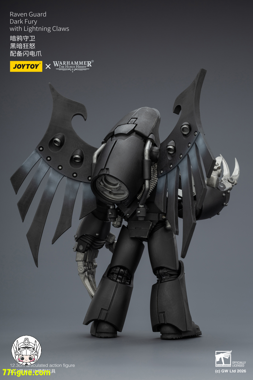 【品切れ】ジョイトイ JoyToy Source 1/18『ウォーハンマー ホルスの異端』レイヴンガード ダークフューリー ライトニングクロー付き 塗装済み可動フィギュア