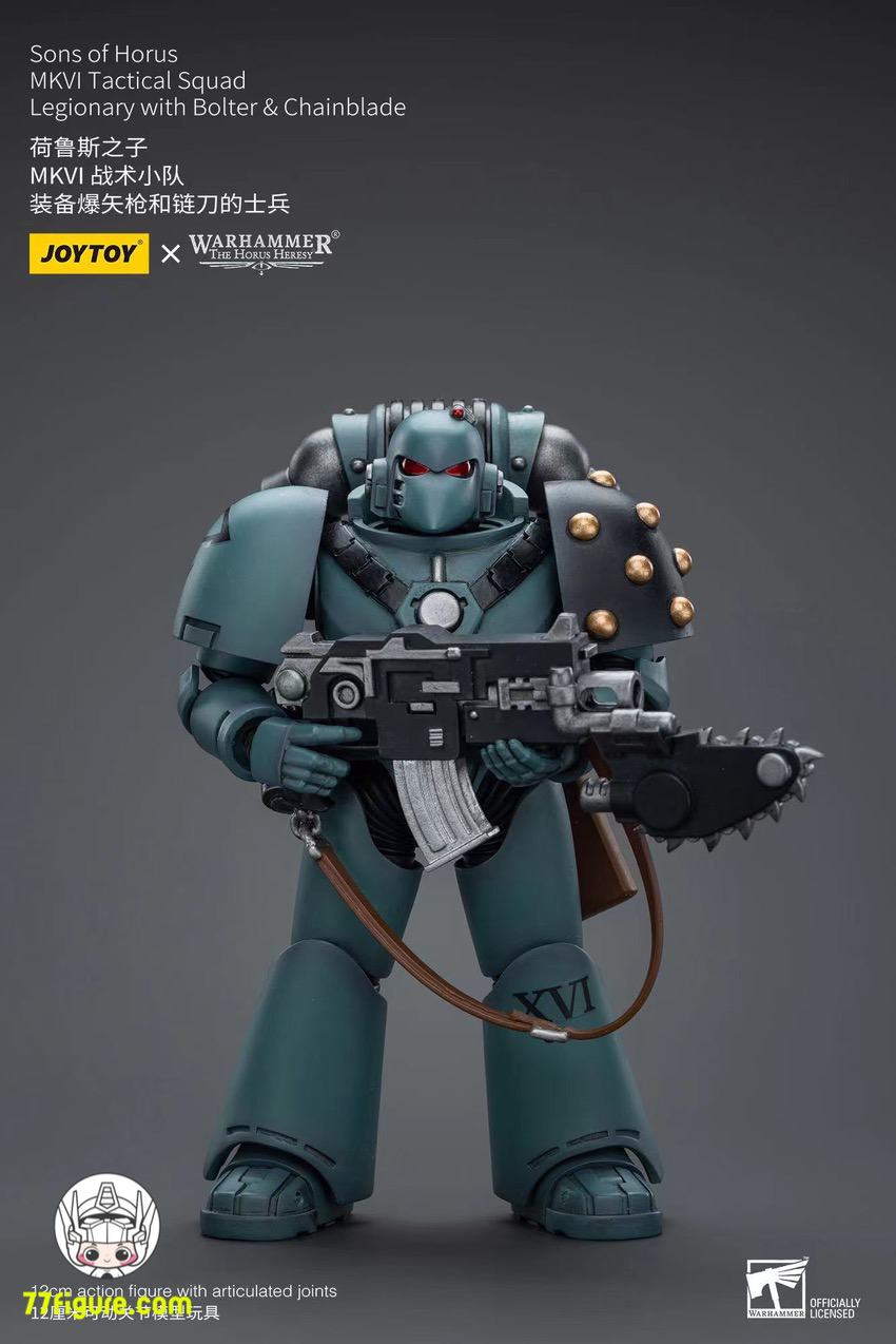 【品切れ】ジョイトイ JoyToy Source 1/18 『ウォーハンマー ホルスの異端』ホルスの息子たち MKVI 戦術分隊軍団兵 ボルター＆チェーンブレード付き 塗装済み可動フィギュア