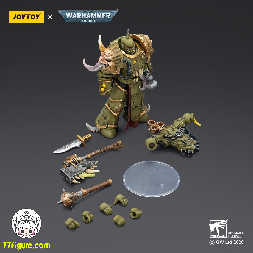 【品切れ】ジョイトイ JoyToy Source 1/18 『ウォーハンマー40K』デスガード プレイグ マリン ブボティック アックスとプレイグ ナイフ付き 塗装済み可動フィギュア