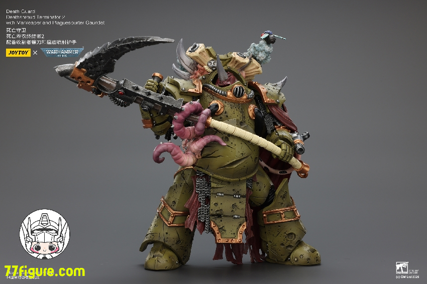 【予約商品】ジョイトイ JoyToy Source 1/18 『ウォーハンマー40K』デスガード デスシュラウド・ターミネーター2 マンリーパーとプレイグスパーター・ガントレット付き 塗装済み可動フィギュア