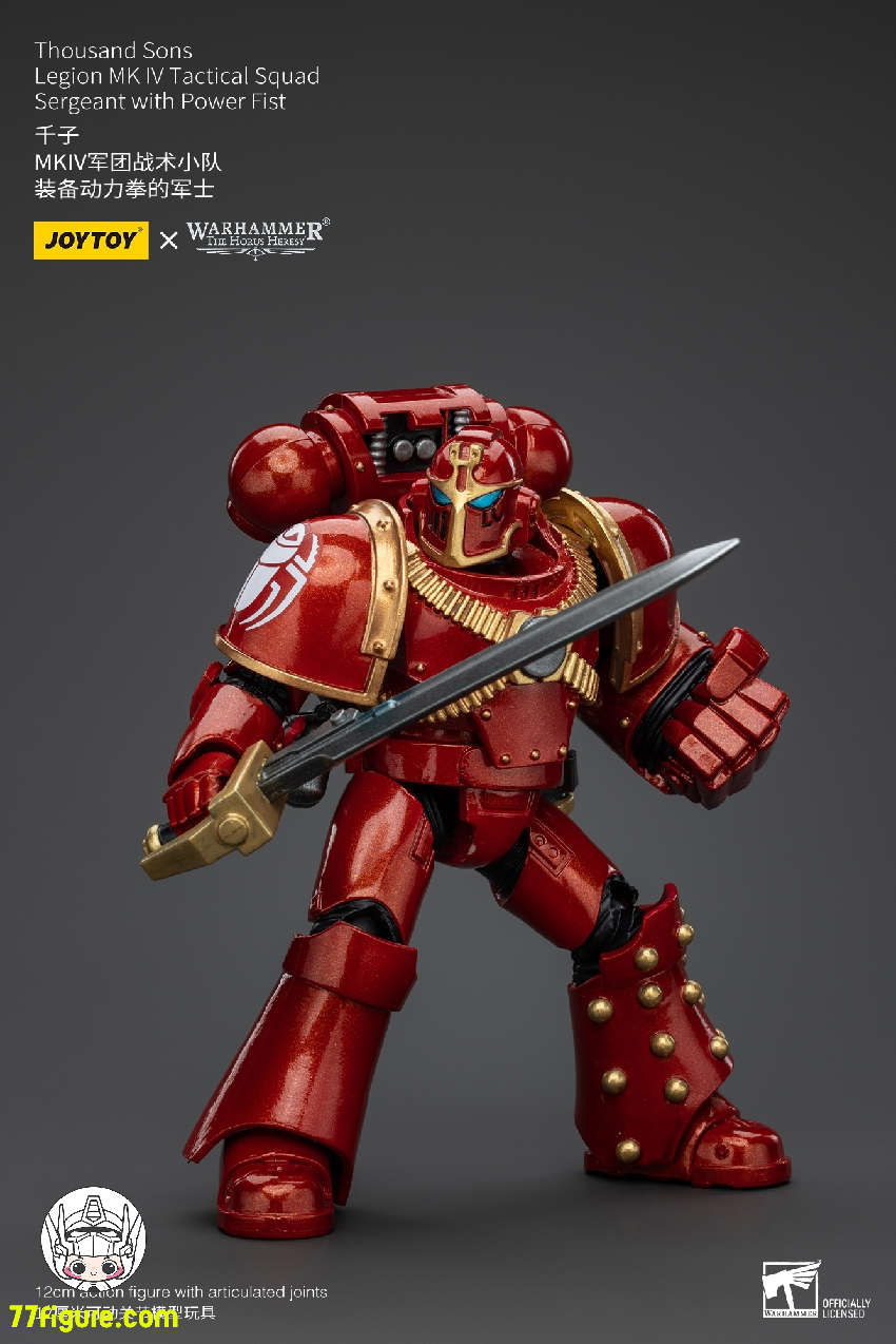 【品切れ】ジョイトイ JoyToy Source 1/18 『ウォーハンマー ホルスの異端』千子 レギオン MK IV 戦術部隊 軍曹 パワーフィスト付き 塗装済み可動フィギュア