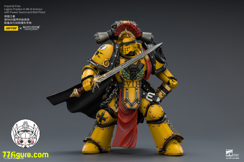 ジョイトイ JoyToy Source 1/18『ウォーハンマー ホルスの異端』インペリアル・フィスト レギオン・プラエトール Mk IIIアーマー パワーソード＆ボルトピストル 塗装済み可動フィギュア