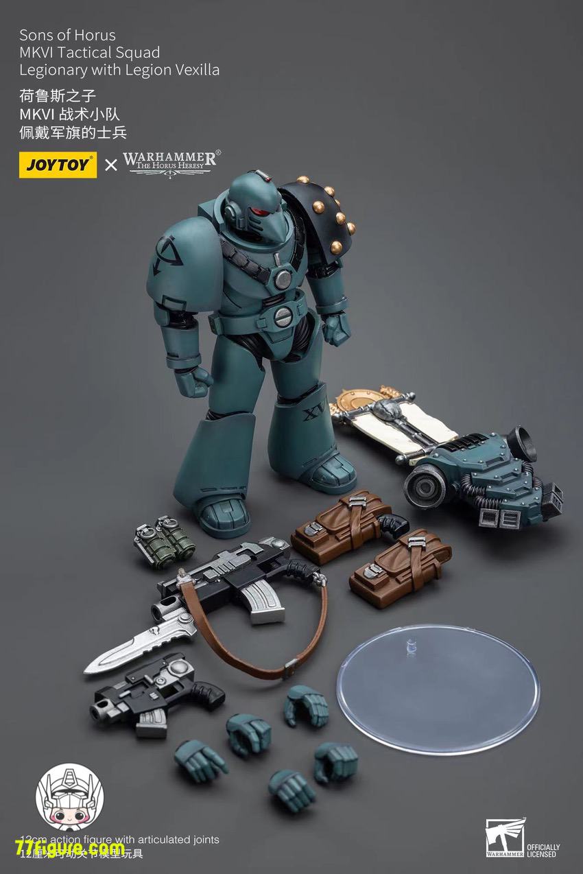 【品切れ】ジョイトイ JoyToy Source 1/18 『ウォーハンマー ホルスの異端』ホルスの息子たち MKVI 戦術分隊軍団兵 レギオンベクシラ付き 塗装済み可動フィギュア