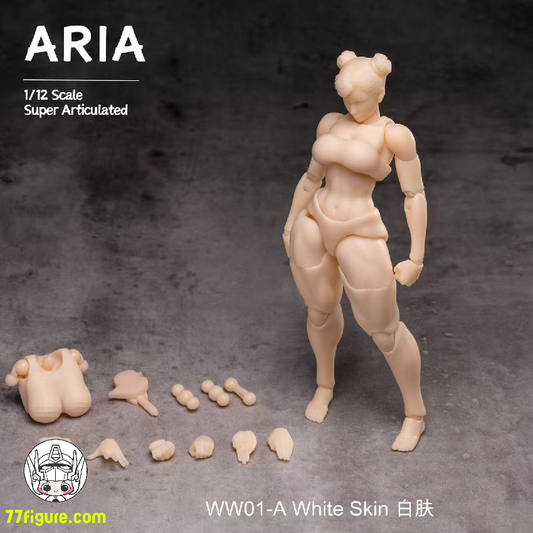 【予約商品】Whale Works 1/12 WW01-A 筋肉質女性 アリア 白肌Ver. 超可動素体