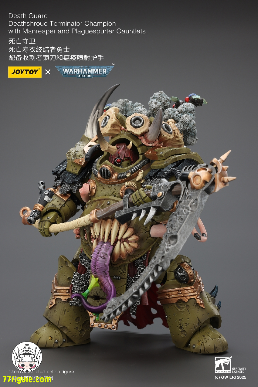 【予約商品】ジョイトイ JoyToy Source 1/18 『ウォーハンマー40K』デスガード デスシュラウド・ターミネーター・チャンピオン マンリーパーとプレイグスパーター・ガントレット付き 塗装済み可動フィギュア