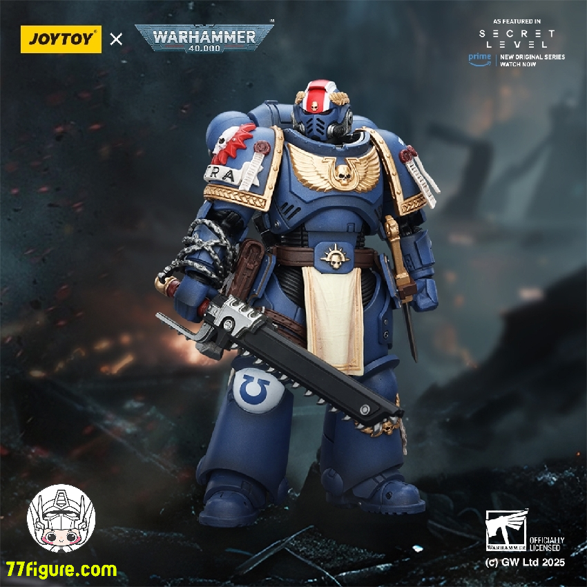 【品切れ】ジョイトイ JoyToy Source 1/18 『ウォーハンマー40K』ウルトラマリーンズ タイタス ローレルズ オブ ヴィクトリー付き 塗装済み可動フィギュア