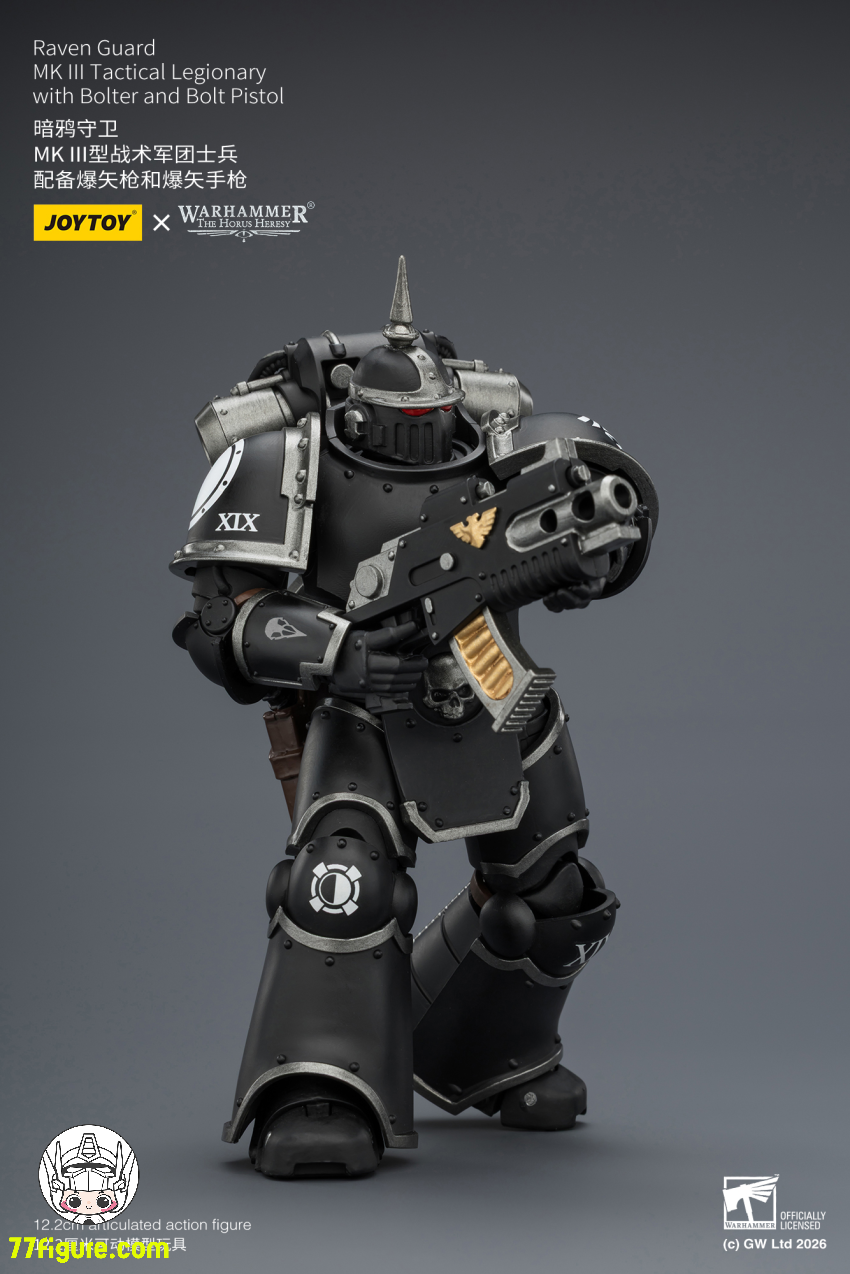 【予約商品】ジョイトイ JoyToy Source 1/18『ウォーハンマー ホルスの異端』レイヴンガード MK III タクティカル レジオナリー ボルトガンとボルトピストル付き 塗装済み可動フィギュア