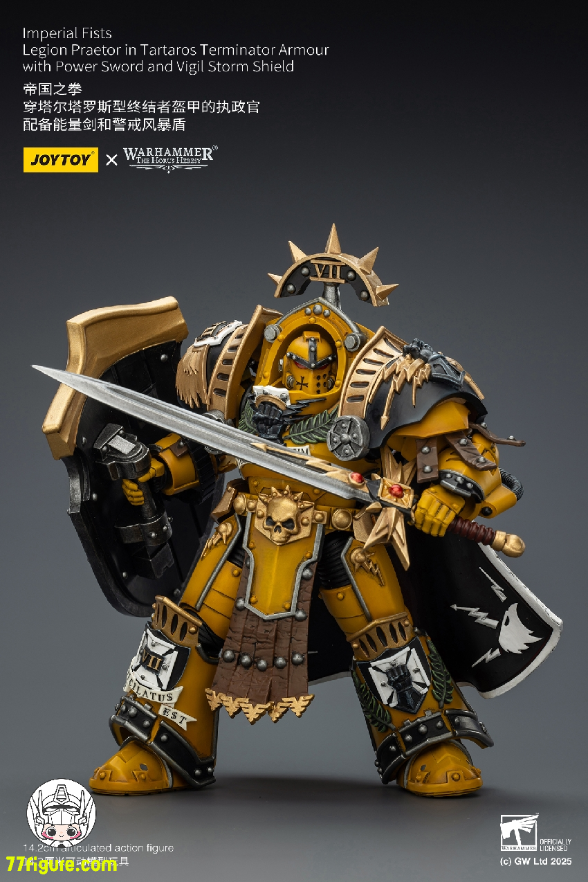 【予約商品】ジョイトイ JoyToy Source 1/18 『ウォーハンマー ホルスの異端』タルタロス・ターミネーターアーマーを身に着けたレギオン・プラエトル パワーソードとヴィジル・ストームシールド付き 塗装済み可動フィギュア