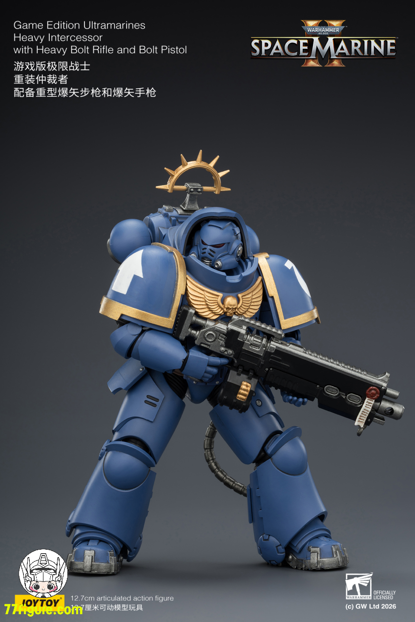 【予約商品】ジョイトイ JoyToy Source 1/18 『ウォーハンマー40K』ゲームエディション ウルトラマリーンズ ヘビーインターセッサー ヘビーボルトライフルとボルトピストル付き 塗装済み可動フィギュア