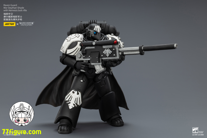 【品切れ】ジョイトイ JoyToy Source 1/18『ウォーハンマー ホルスの異端』レイヴンガード モー デイサン シェード ネメシスボルトライフル付き 塗装済み可動フィギュア
