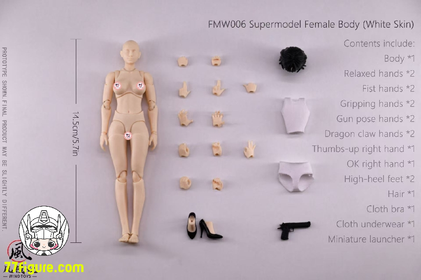 【予約商品】Wind Toys 1/12 FMW006 スーパーモデル 可動女性素体「ホワイトスキン」