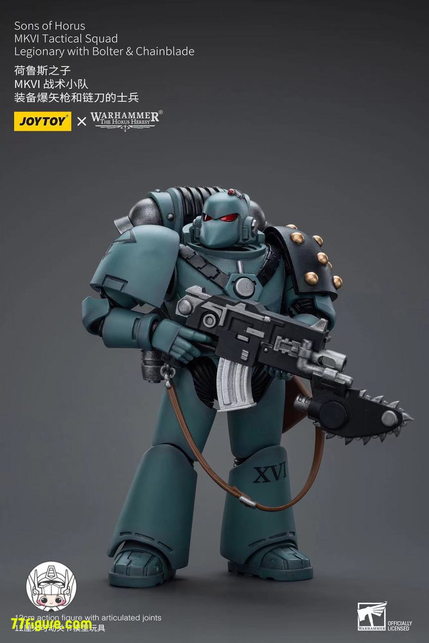 【品切れ】ジョイトイ JoyToy Source 1/18 『ウォーハンマー ホルスの異端』ホルスの息子たち MKVI 戦術分隊軍団兵 ボルター＆チェーンブレード付き 塗装済み可動フィギュア