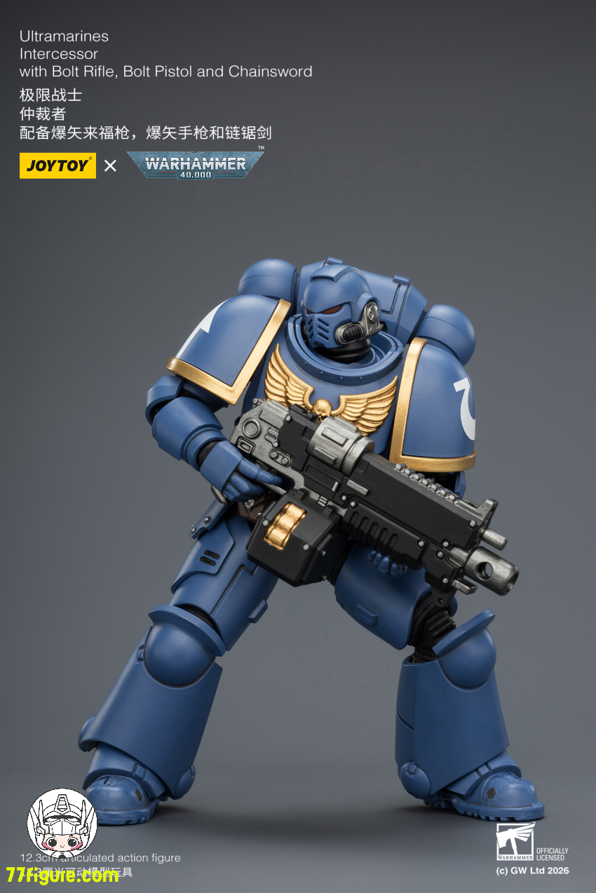 【予約商品】ジョイトイ JoyToy Source 1/18 『ウォーハンマー40K』ウルトラマリーンズ インターセッサー ボルトライフル ボルトピストル チェーンソード付き 塗装済み可動フィギュア