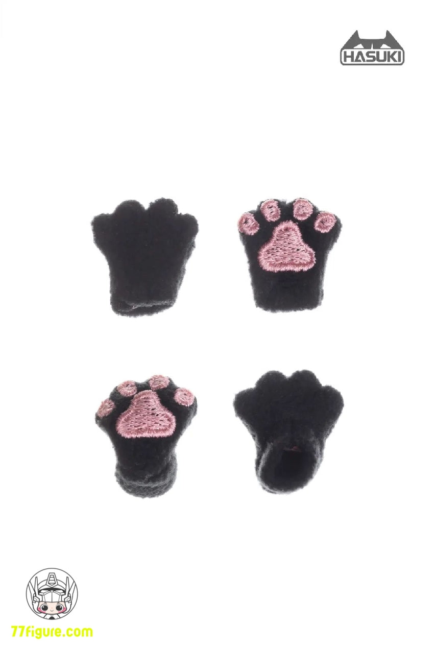 【先行販売】HASUKI 1/12 CS011 アクションフィギュア用（黒） 猫の足の手袋 ＆靴 セット